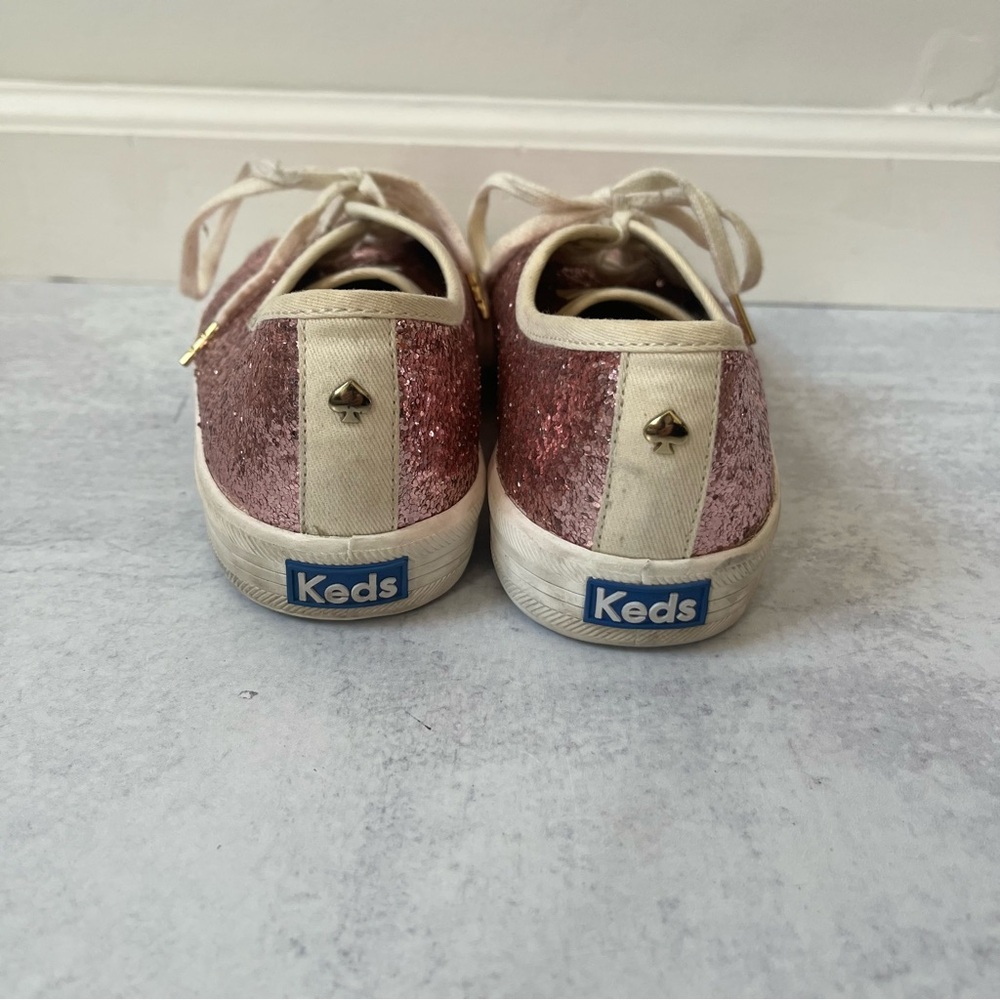 Kate Spade Keds Pink Glitter Sneakers 8.5 - Picture 5 of 7